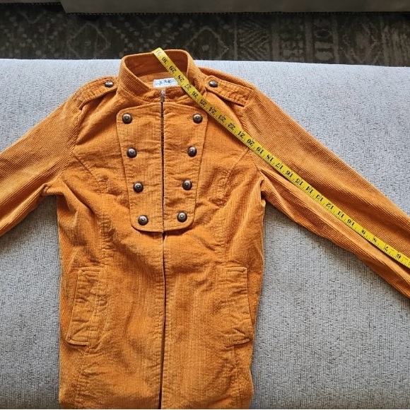 Live A Little Orange Sargeant Peppers Style Corduroy Jacket - Picture 9 of 10